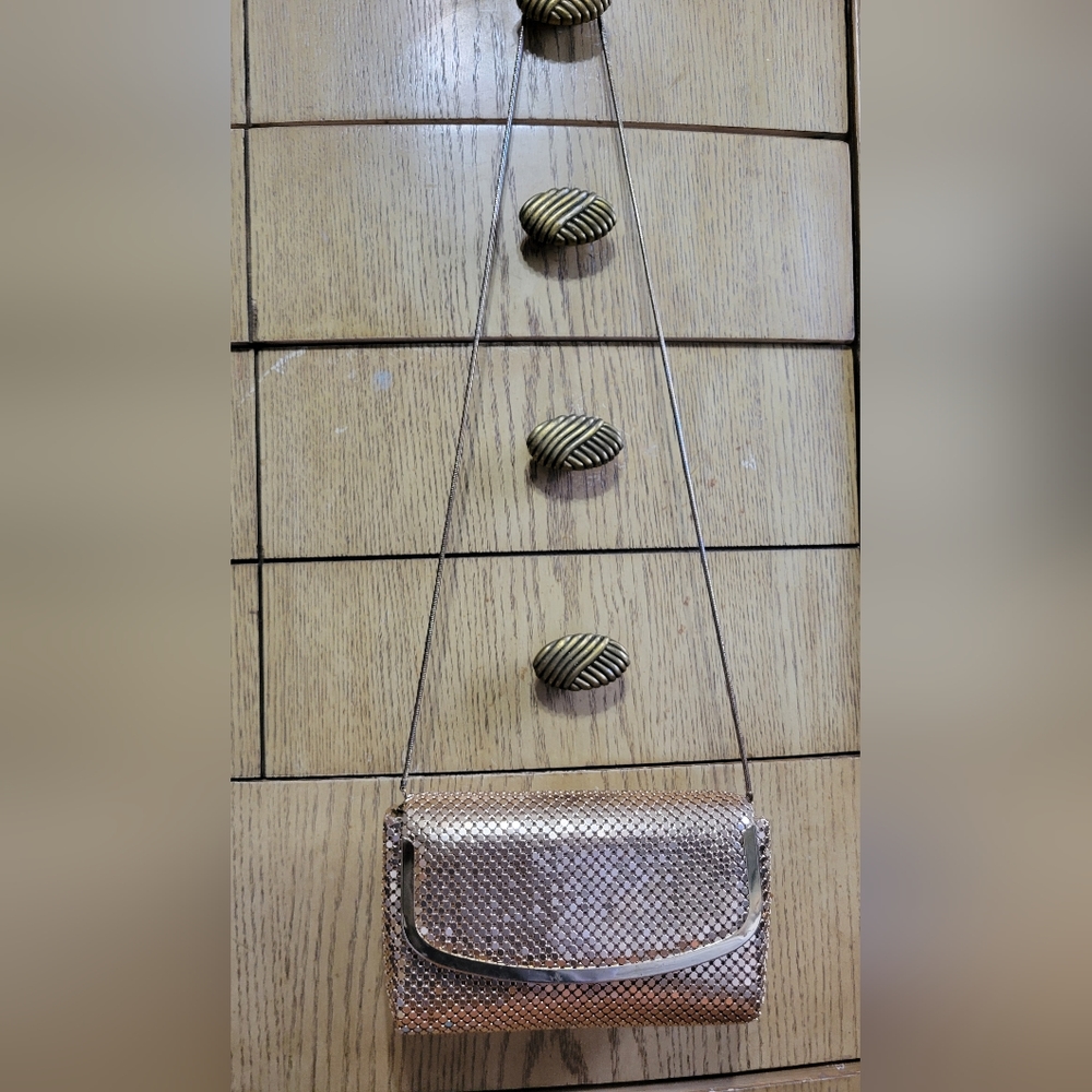 Whiting and Davis Gold Clutch Purse with wallet/coin purse